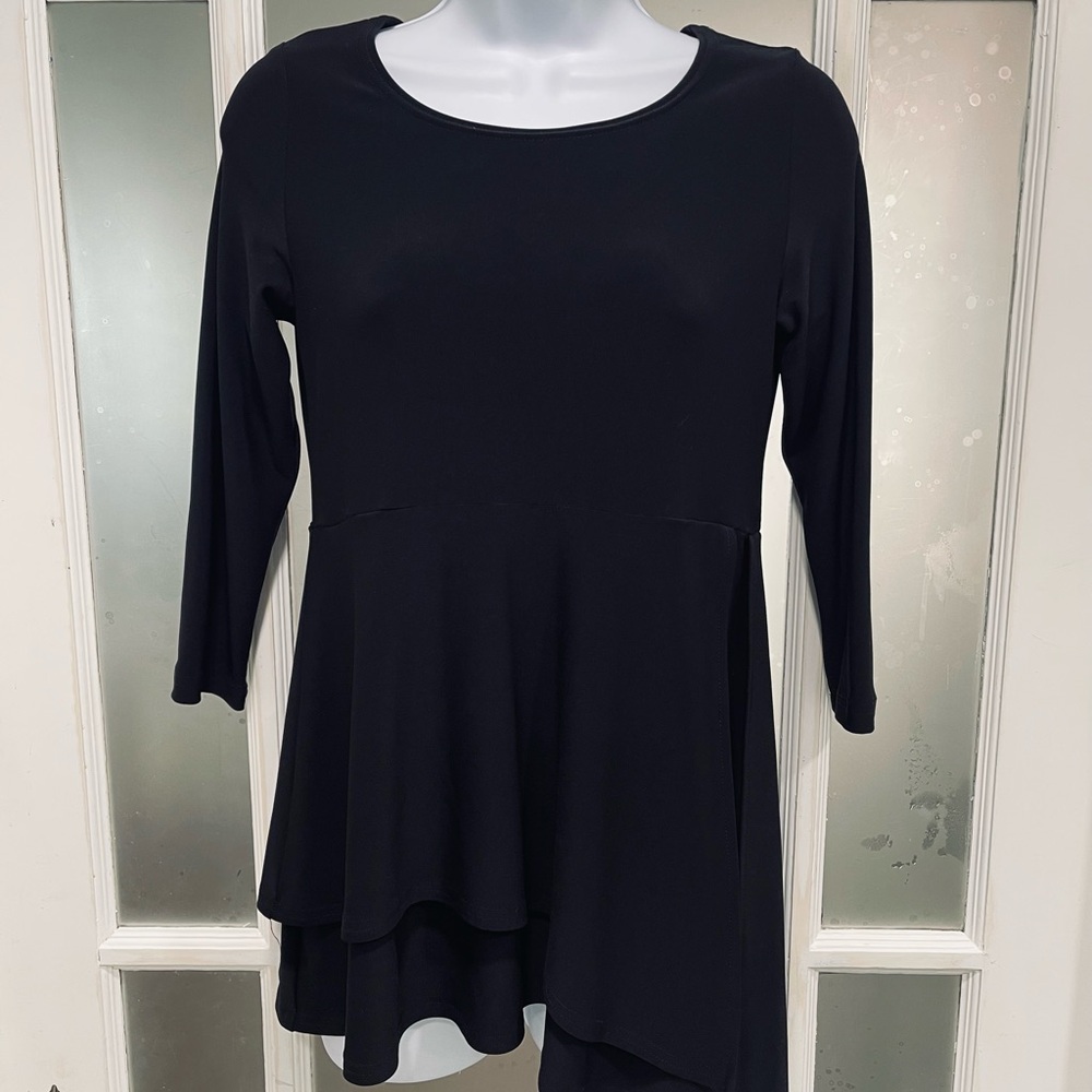 Sympli Black Layered Scoop Neck Tunic
